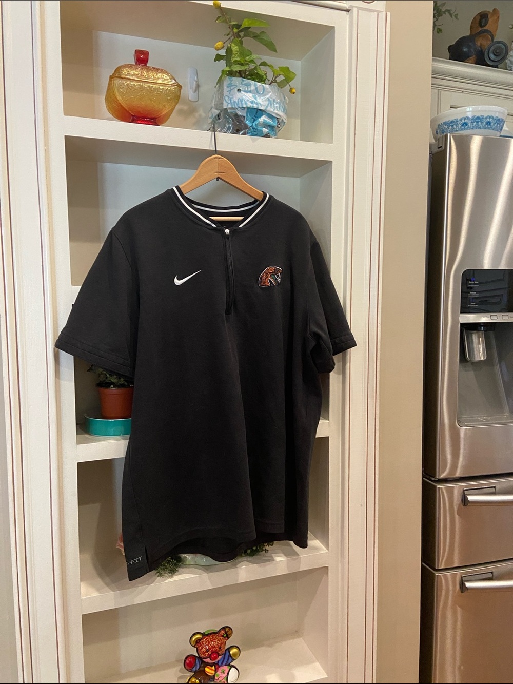 Nike Men’s Black Short-Sleeve Quarter-Zip Shirt Embroidered Logo FAMU Rattlers